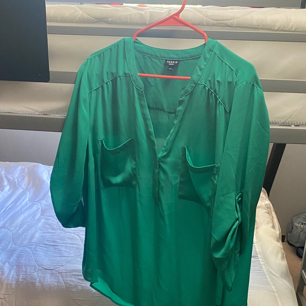 Zara Emerald Green Blouse for Women